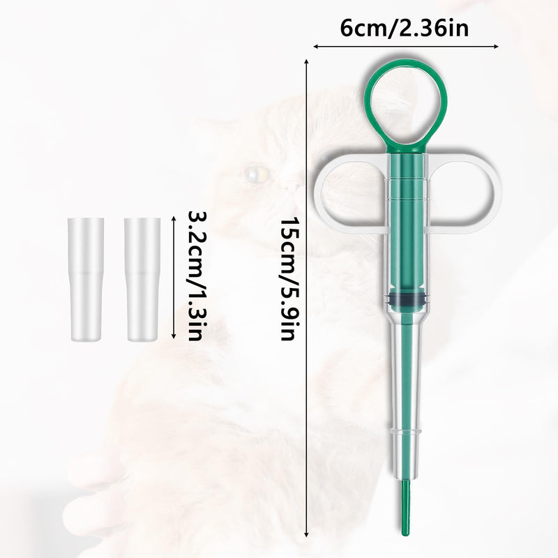 Grevosea Pack of 3 pill dispensers for cats, pill dispenser, cat flea tablets, pill assist, cat dogs, pet feeder for input aid, pill cat cat, green