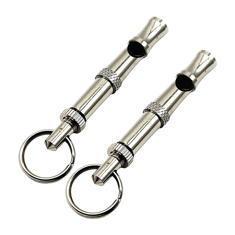 Dog Whistle to Stop Barking Neighbors Dog Training Tools High Pitch Dog Training Whistle Copper Core Dog Whistles for Recall and Pet Behavior Control (2 Pcs) Silver - PawsPlanet Australia
