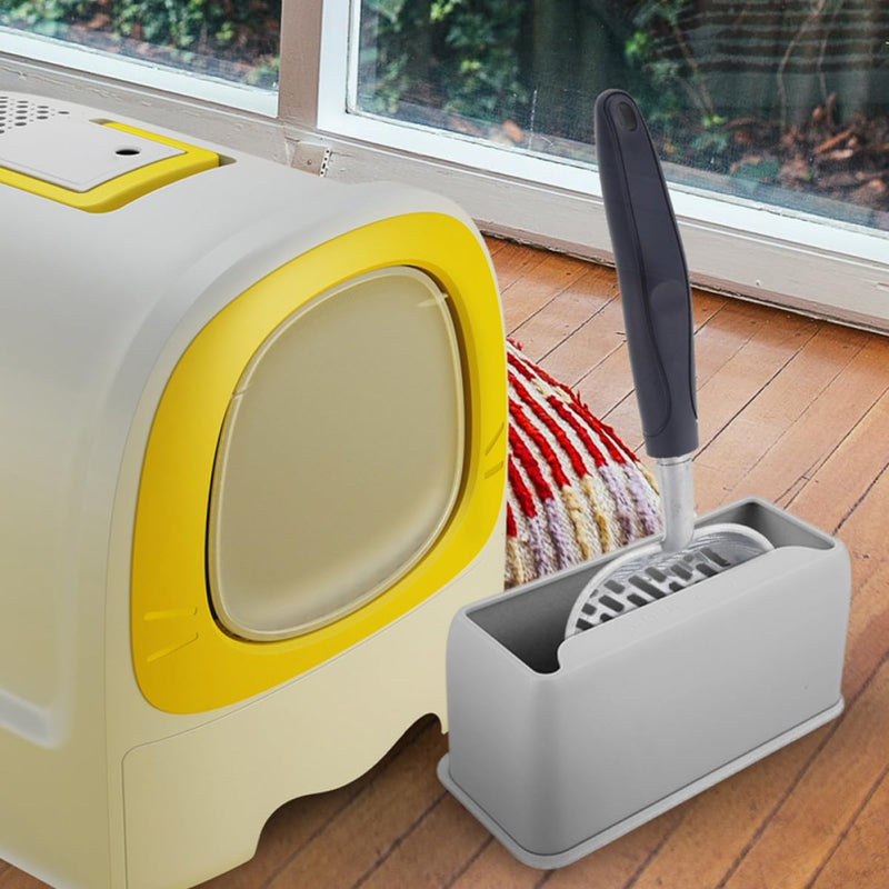 SEWACC Stable plastic cat litter scoop stand for safe storage of the litter scoop in the cat litter area at home with a practical design