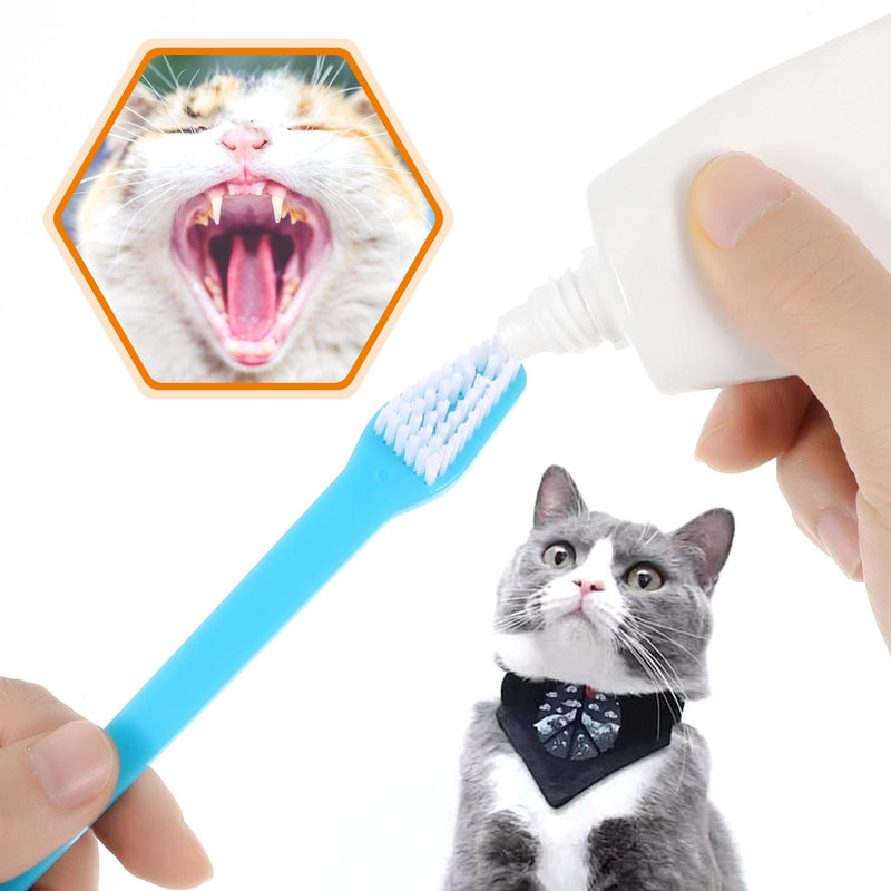Tyqour Pack of 8 Small Dog Toothbrushes Small Soft Dog Toothbrush for Small Dogs Cats Toothbrush Mini Portable Pet Cats Cat Toothbrush for Cats Dogs Puppies Kittens Small Breeds