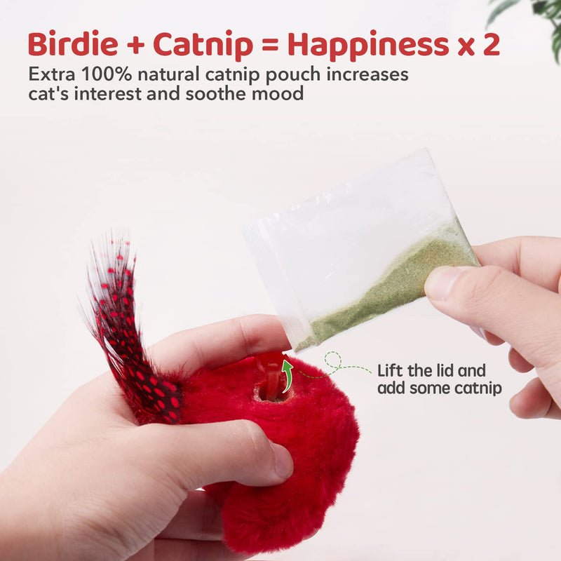 Potaroma Cat Toys Chirping Birds 2 Pcs with Catnip SilverVine, Interactive Cat Kicker, Lifelike Birdie Tweets, Indoor Kitty Kitten Exercise Toys 4.0" - PawsPlanet Australia