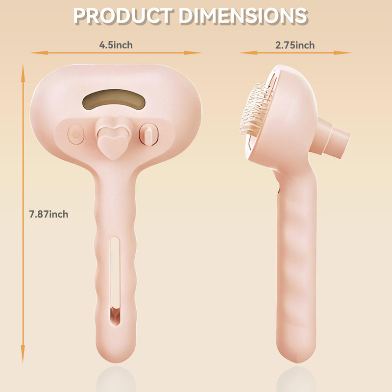 Dog Steam Brush 3-in-1 Spray Bath Brush for Dog and Cat, Pet Hair Removal Comb for Long & Short Haired Pets, Self Cleaning Grooming Brush Can Help to Comb a Pet's Fur and Remove Fleas Pink Pets Brush & 1 Shampoo - PawsPlanet Australia