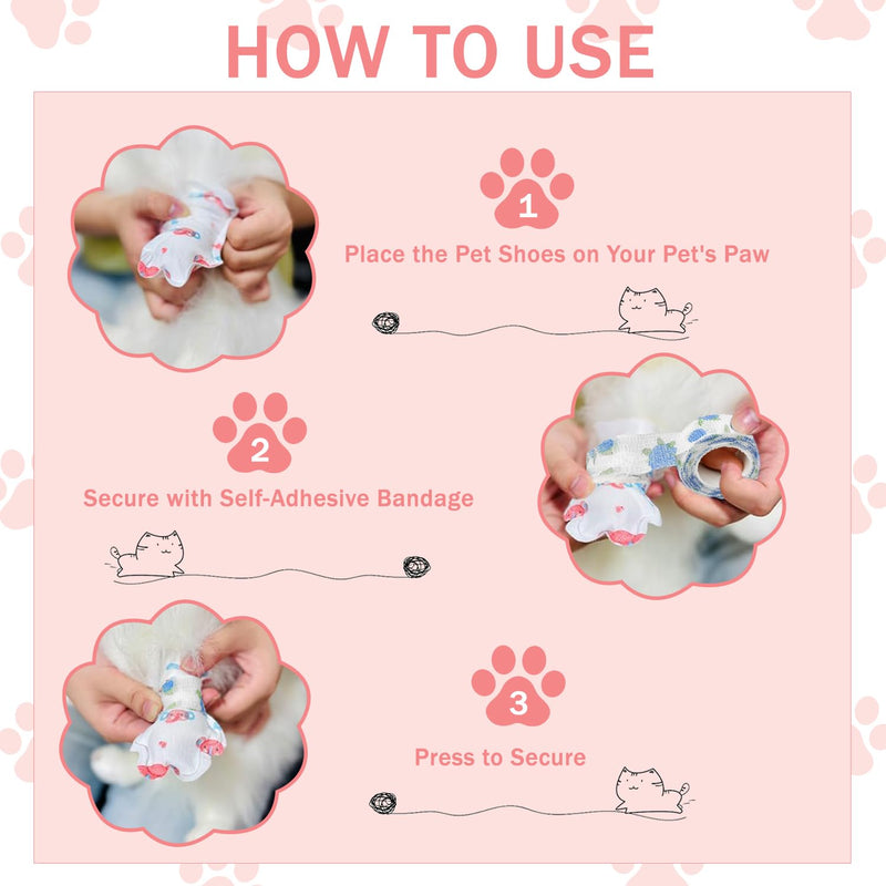 Disposable Dog Booties for Dog Cats,40Pcs Pet Booties Waterproof and Breathable with Adjustable Bandage,Dog Paw Protectors Prevent Licking,Paw Socks Protector for Small Medium Large Dogs S - PawsPlanet Australia