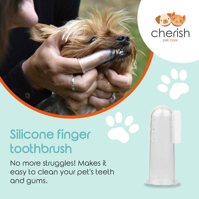Cherish Pet Care Dog Tooth Brushing Kit (3pcs) - Dog Finger Toothbrush, Double-Sided Toothbrush, Small Dog Toothbrush, Dog Teeth Cleaning, Puppy Tooth Brushing Kit, Small Dog Tooth Brushing Kit - PawsPlanet Australia