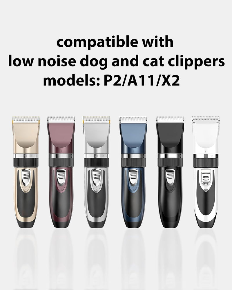2 Pack Pet Grooming Replacement Blades for ONEISALL Dog Grooming Kit, Low Noise Pet Clipper Replacement Blades Compatible with ONEISALL Dog Clippers, Cleaning Brush, Black - PawsPlanet Australia