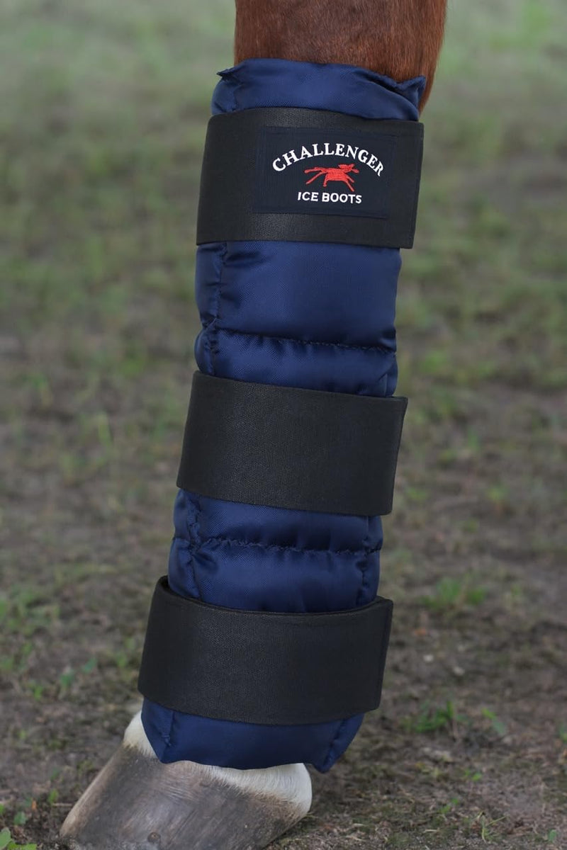 CHALLENGER Horse Cooling Gel Leg Wrap – Quick-Cooling Therapy Wrap for Exercise, Injury Relief & Recovery, Navy (41GR01NV)