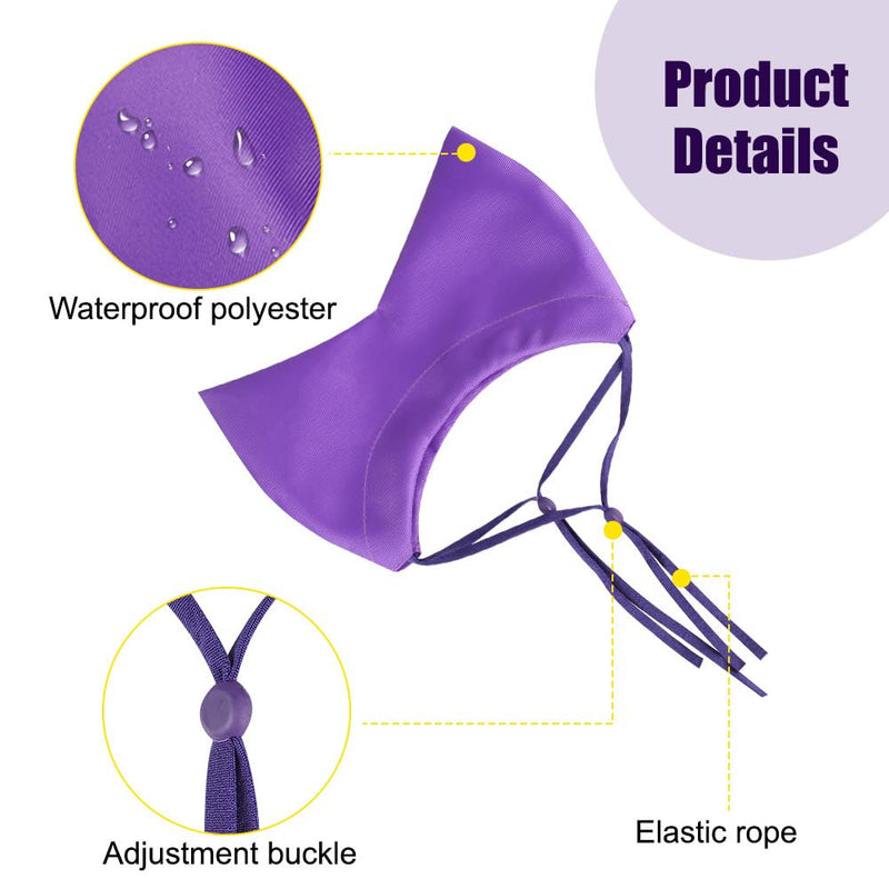 Waterproof Bath Cap for Cats and Small Dogs - Shower Cap with Ear Protection for Bathing, Care and Rain purple