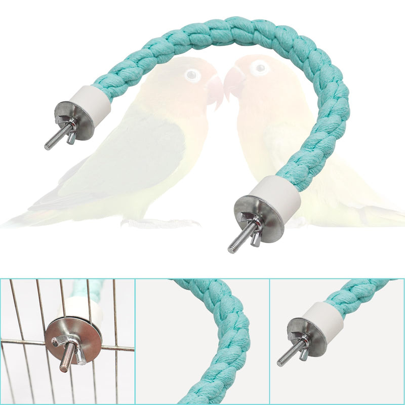 U Shape Bird Parrot Perch Stand Toy, Cotton Bendable Parakeet Standing Climbing Rope Toy, Cage Accessory for Small Birds Parakeet Budgies Cockatiels Lovebirds (15"/38 cm) 15"/38 CM - PawsPlanet Australia
