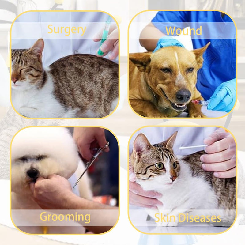 1 Soft Elizabethan Collar for Cats, Adjustable Cotton Surgical Collar for Cats and Dogs, Wound Protection After Surgery Injuries, Size M, Yellow