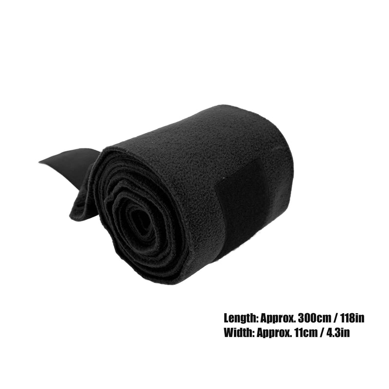 Horse Leg Wrap Self Adhesive Fleece Bandages 4pcs Multifunctional Support for Training Exercising (Black)