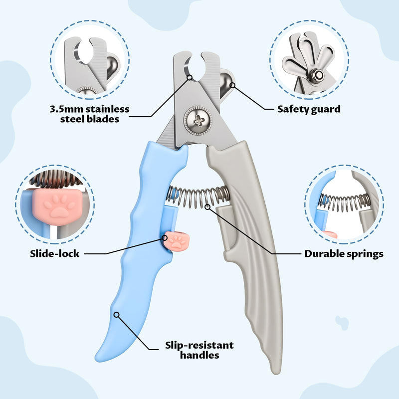 Dog and Cat Nail Clippers,Dog Nail Trimmer with Safety Guard,Prevent Excessive Nail Trimming,Free Nail File Included, Professional Grooming - PawsPlanet Australia