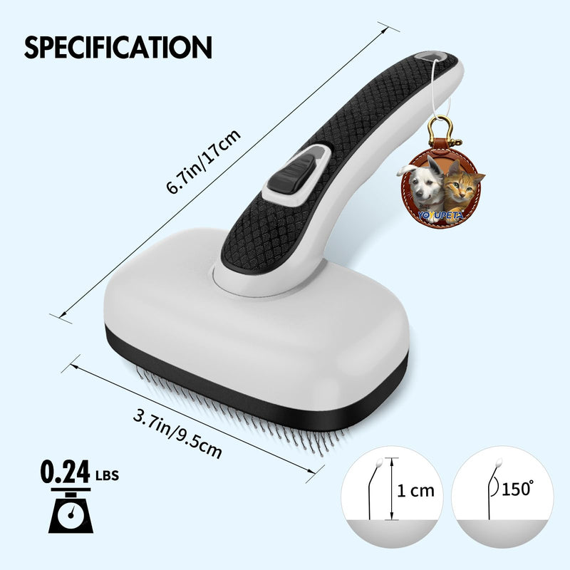 Cat Brushes for Indoor Cats - Self Cleaning Slicker Brush for Shedding Short & Long Haired Dogs, Skin Friendly Deshedding Grooming Tool to Removes Loose Fur, Mats,Tangles & Undercoat, Gray - PawsPlanet Australia