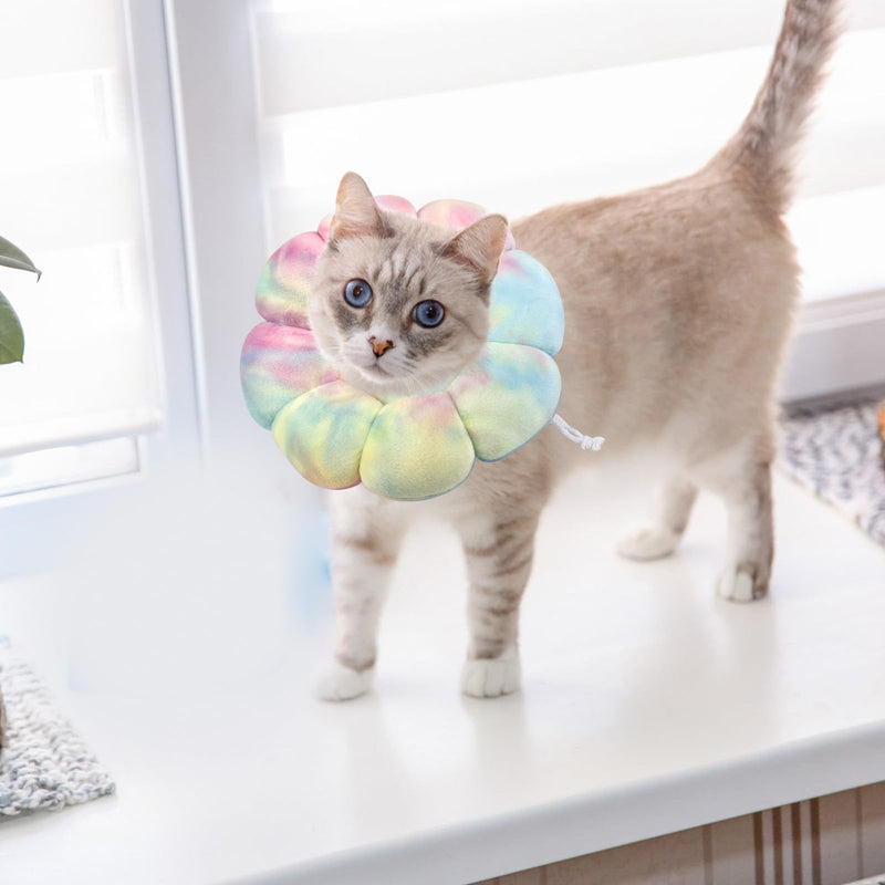 Adjustable Dog Cone Collar, Soft Dog Elizabethan Collar Recovery E Collar After Surgery, Recovery E-Collar for Kittens/Puppies and Cats Recovery (Pink Blue, M) pink blue