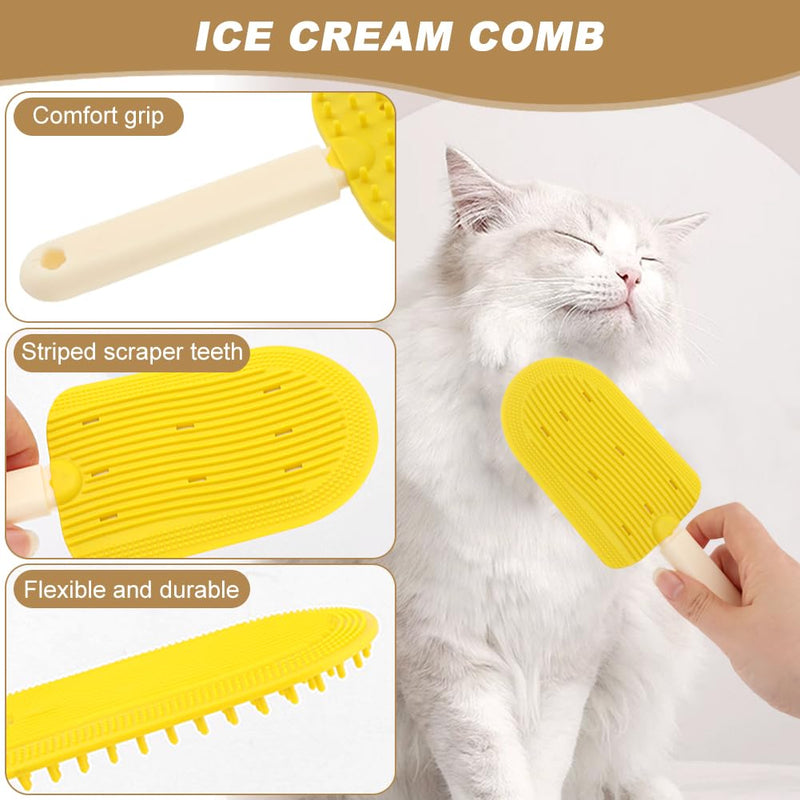 Pet Hair Removal Comb Flea Comb, 3 Pcs Long & Short Stainless Steel Teeth Deshedding Brush, Grooming Pet Hair, Cat Combs for Indoor Cats, Removal Tools - PawsPlanet Australia