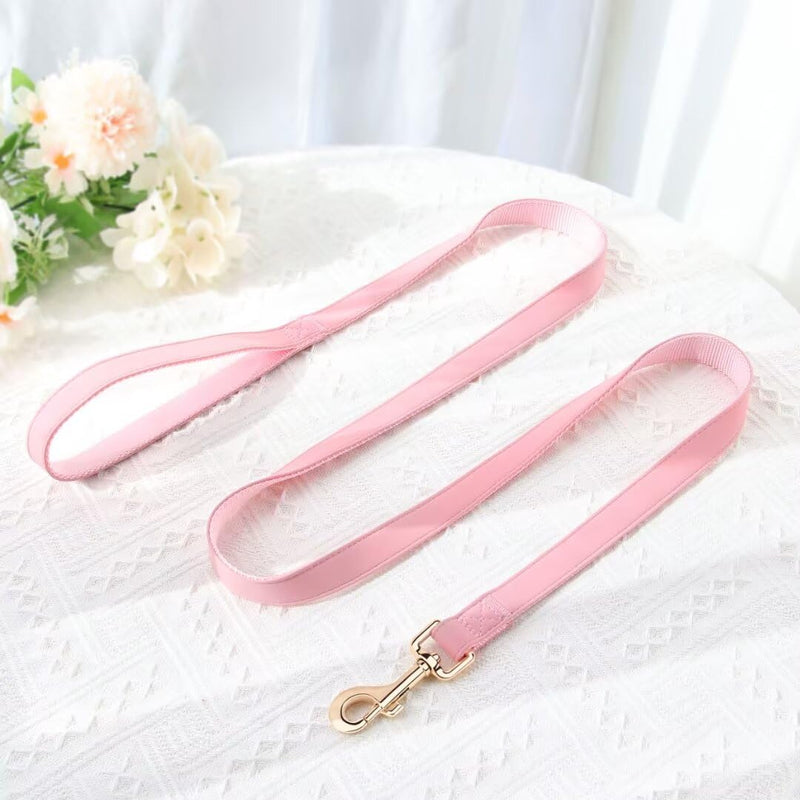 PET ARTIST PU Leather Dog Leash, Colorful Leather Leash 5ft by 3/4in, Sof Nylon Padded Durable Dog Lead with Aluminum Hook, Walking and Training Pet Leashes for Small Medium Dogs,Pink Pink - PawsPlanet Australia