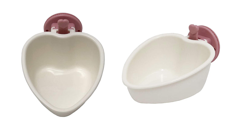 Choco Nose Patented Removable Heart Shaped Food Bowl for Dogs/Puppies/Rabbits/Cats/Guinea Pigs/Chinchillas/Birds -Water Dish for Small Pets or Animals - for Wire Cages or Crates Pink - PawsPlanet Australia