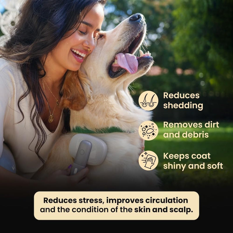 Bark&Bliss Self Cleaning Slicker Brush – Skin-Friendly Deshedding Grooming Tool for Dogs & Cats, Suitable for Shedding & Long-Haired Pets, Puppy Brush, Pet Grooming Brush, Cat Brush for Shedding - PawsPlanet Australia