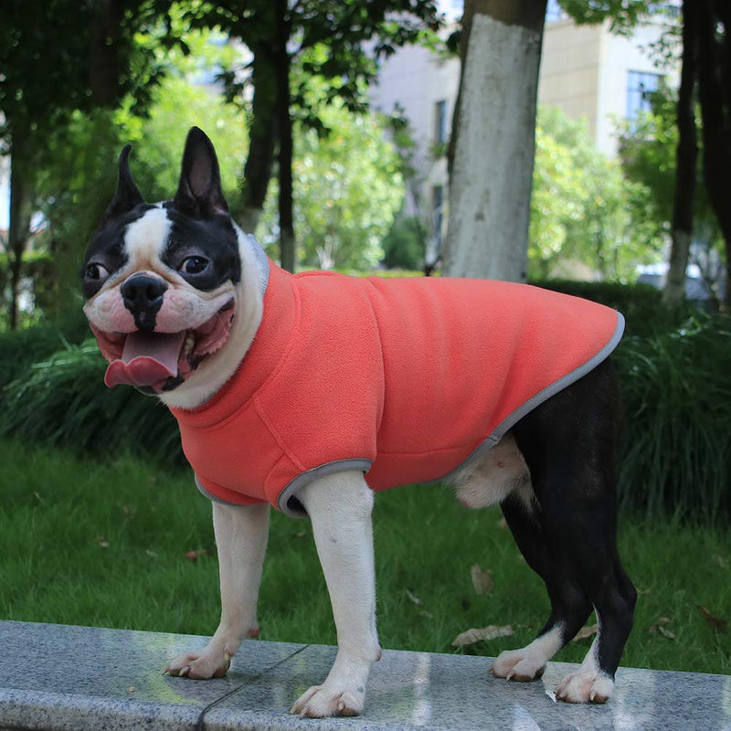 YIEPAL Cold Weather Fleece Dog Vest for Small Dog Half Zip Pullover Puppy Sweater Winter Warm Coat Clothes for Dog M:chest～15" Pink/ Purple - PawsPlanet Australia