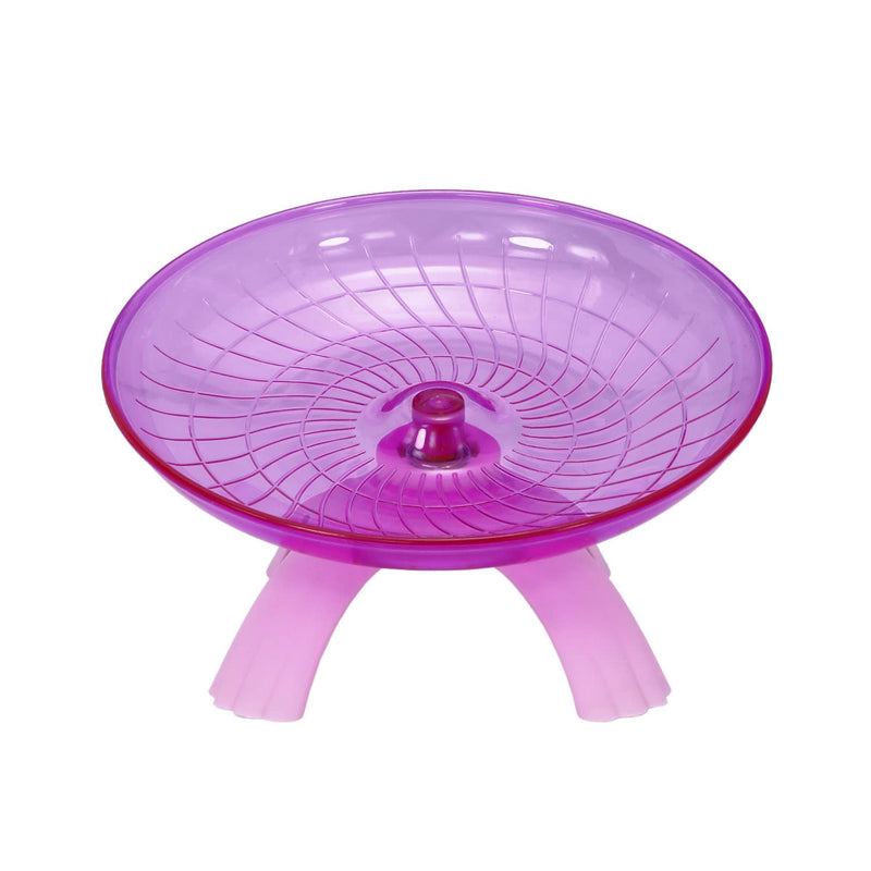 Hamster Flying Saucer Silent Running Exercise Wheel for Gerbil Rat Mouse Hedgehog Small Animals (Pink) Pink - PawsPlanet Australia
