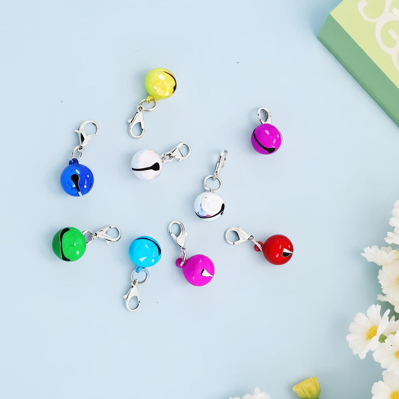 Cat Collar Bell, 40 PCS Bell for Cat Collar with Loud Crisp Sound with Clasps Stainless Prevent Lost Steel Training for Pet Pendant Accessories(Colourful) - PawsPlanet Australia