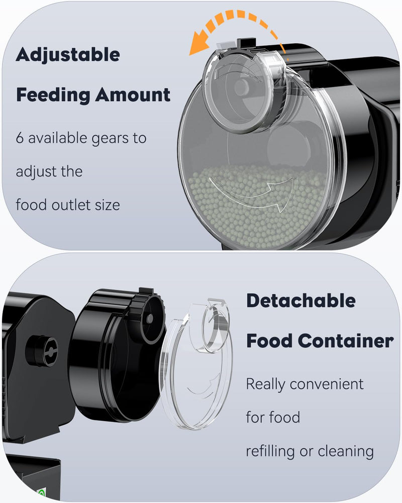 Pawfly Automatic Fish Feeder for Aquarium Auto Vacation Timer Fish Feeder for Fish Tank 60 ml Adjustable Fish Food Dispenser for Pellets Flakes Strips, Battery Operated (Battery Not Included)