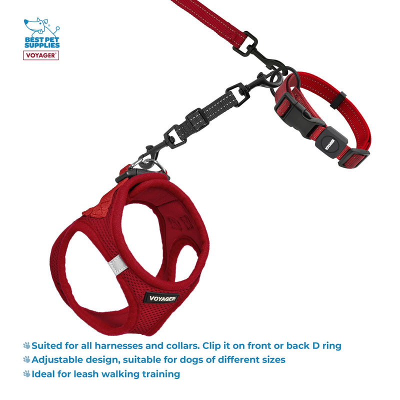 Best Pet Supplies Voyager Dog Collar Safety Clip with Dual Clasps, Collars and No Pull Harness Connectors, Training for Walking, Running, and Hiking, Safety Clip - Black - PawsPlanet Australia