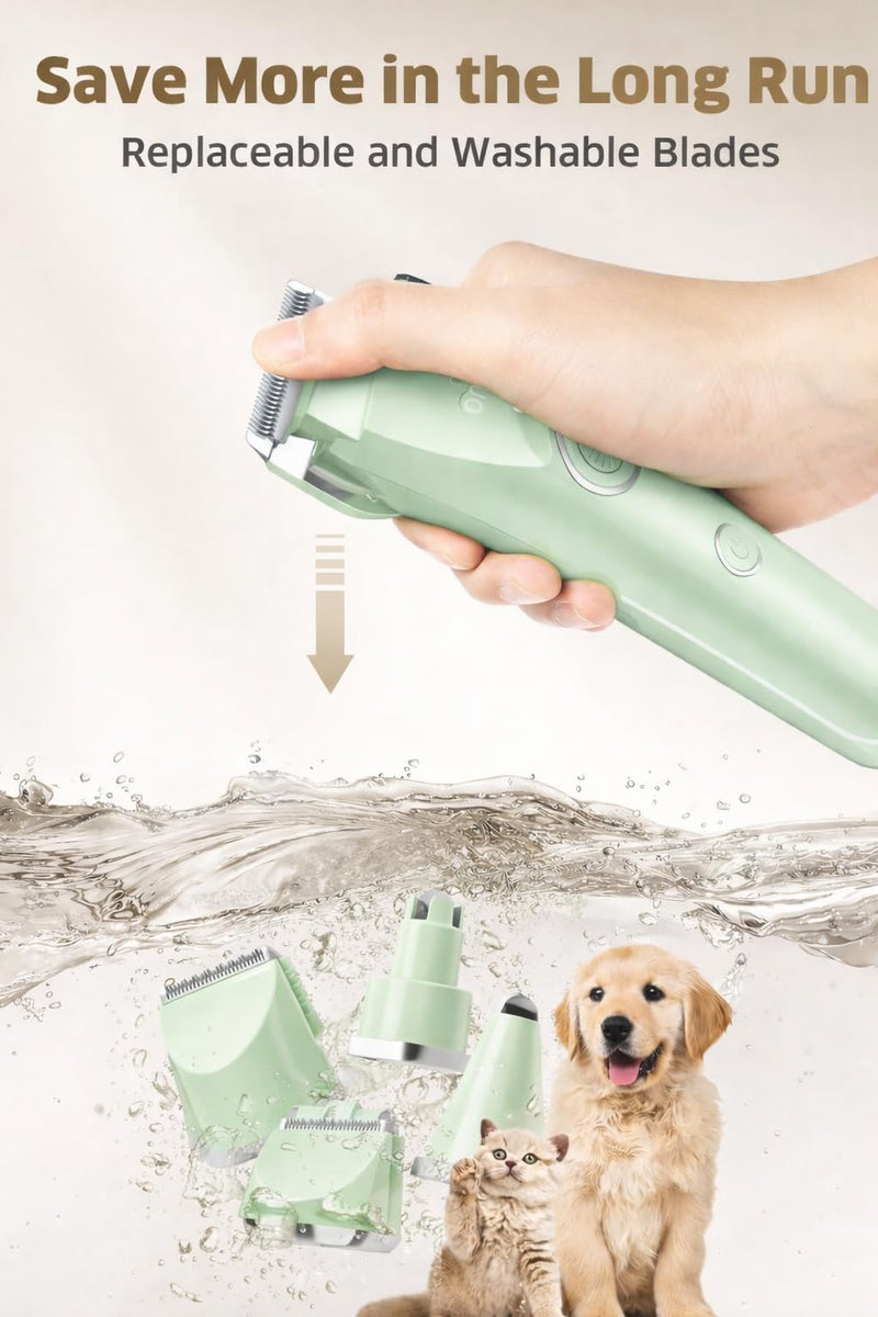 Deluxe 16-Piece Pet Grooming Kit with Carry Bag -Kit for Dogs & Cats – Quiet Clippers, Nail Grinder & Brushes