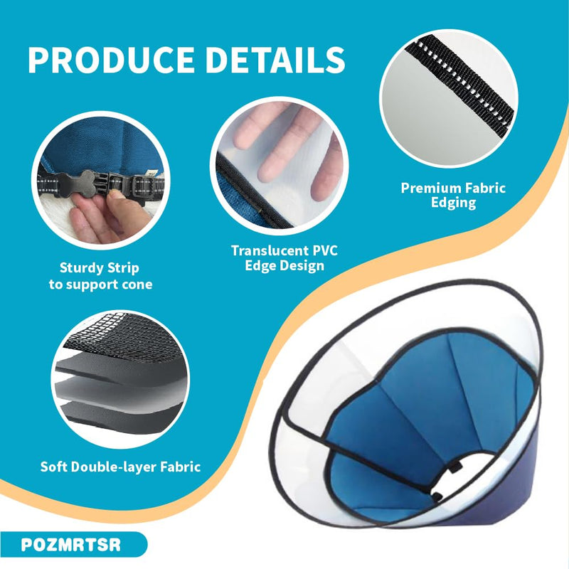 Dog Cone Collar, Pet Cone for Dogs to Stop Licking, Comfy Dog Cones for Large Medium Small Dogs, Soft Cones for Dogs After Surgery, Cone of Shame for Dogs Head Neck Elizabethan Collar Blue, SM SM(12"-14.3") - PawsPlanet Australia