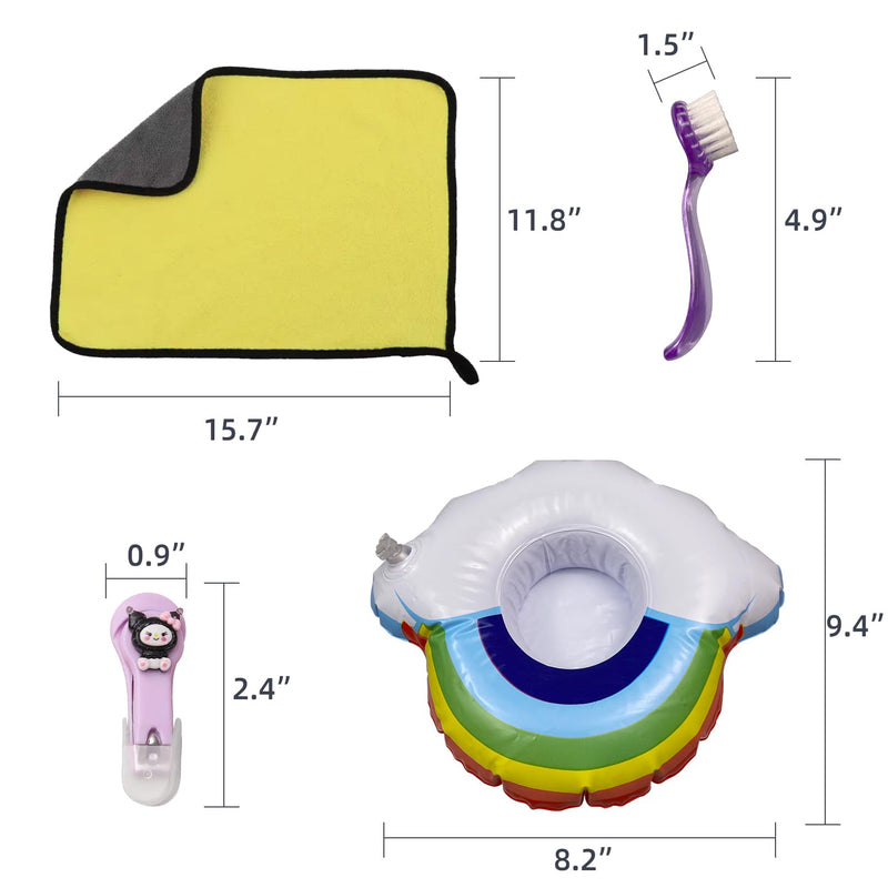 Hedgehog Bath Supplies Kit Hedgehog Bath Set Include Foldable Hedgehog Bathtub Cleaning Brush Nail Clippers Swimming Ring Towel for Small Animal - PawsPlanet Australia
