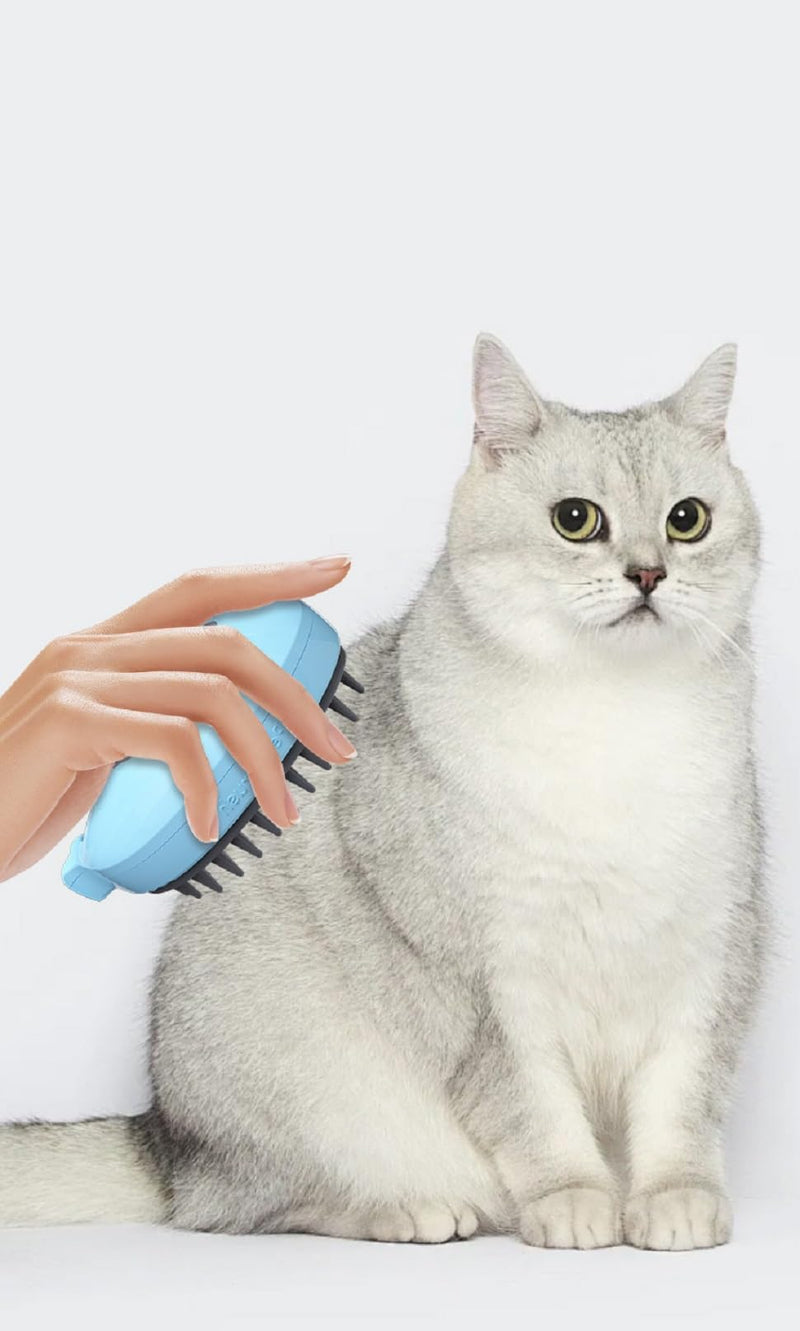 Cat steam brush，Pet steam brush，Cat steam brushes for indoor cats，3 In 1 Cat Steamy Brush,Cat brush with steam，Dog brush，Cat hair steam brush (Beige Avocado) (Beige Avocado) (Blue Fish) Blue Fish - PawsPlanet Australia