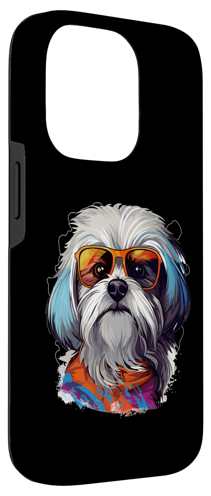 iPhone 14 Pro Maltese Dog Breed Pet with Sunglasses Case iPhone 14 Pro