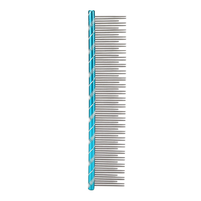 Zerodis Pet Hair Removal Comb, Reusable Stainless Steel, Blue, Cat Grooming, Thick Hair, 16 x 3.3cm/6.3 x 1.3in