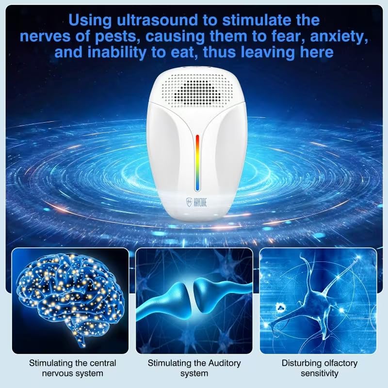 Upgraded Ultrasonic Repeller & Insect Indoor Repeller,Ultrasonic and Repellent for Roach,Rodent,Mouse,Bugs,Mosquito,Mice,Spider,Ant,3 Mode Switching,6 Packs 1 Count (Pack of 6) White - PawsPlanet Australia