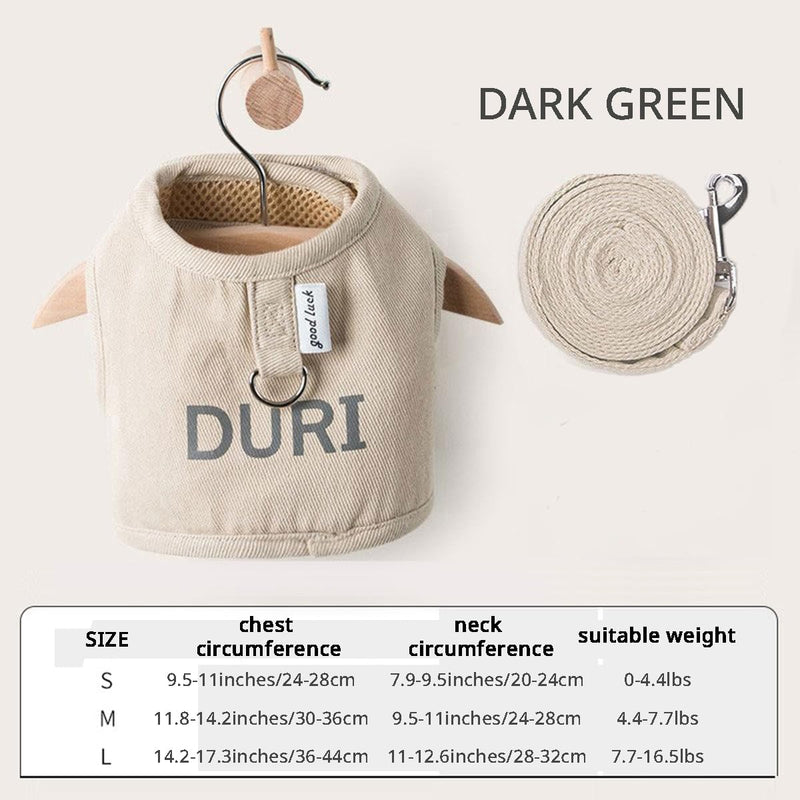 Rabbit Harness Leash Set Escape Proof Walking Gear Adjustable Reflective Letter Print Pet Vest for Bunny Dog Kitten Cat Ferret Small Animals (Medium,Khaki) Medium Khaki - PawsPlanet Australia