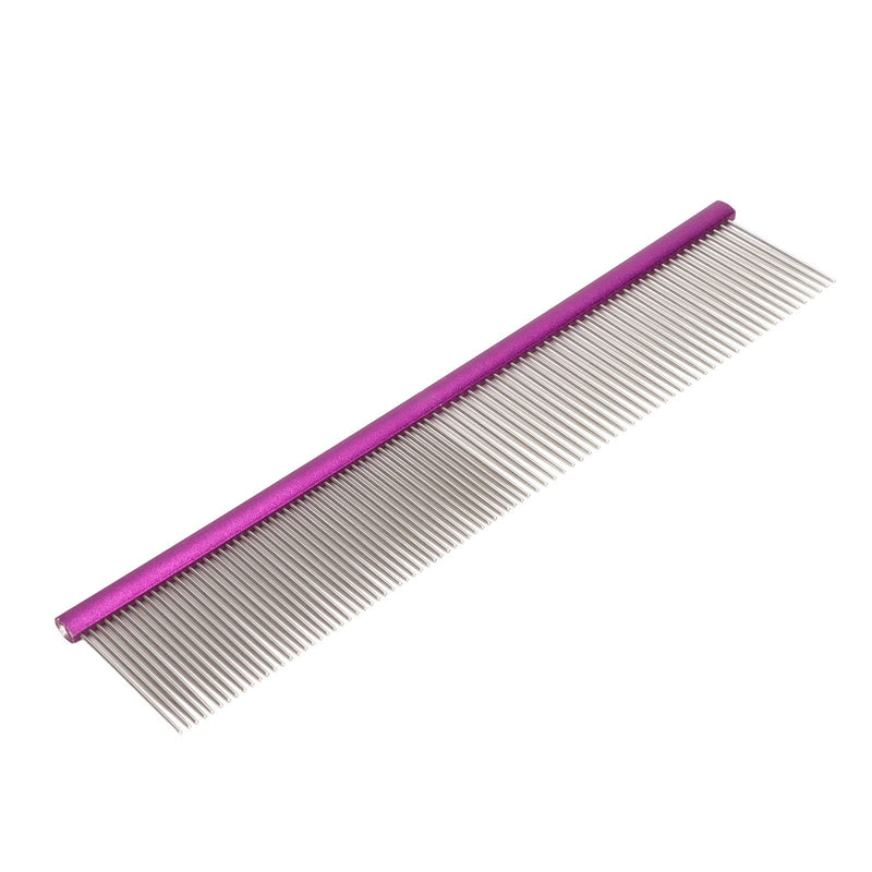 Greyhound Comb For Dogs, Metal Dog Comb Dog Combs with Rounded Ends Dog Comb Cat Comb For Removing and Knots Grooming Tool For Long Short Haired Dog (Purple 19cm/7.5in) Purple 19cm/7.5in - PawsPlanet Australia