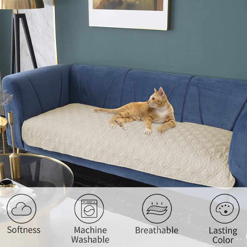 Ameritex Waterproof Blanket Reversible Dog Bed Cover Pet Blanket for Furniture Bed Couch Sofa 30x90 Inch (Pack of 1) Ivory - PawsPlanet Australia