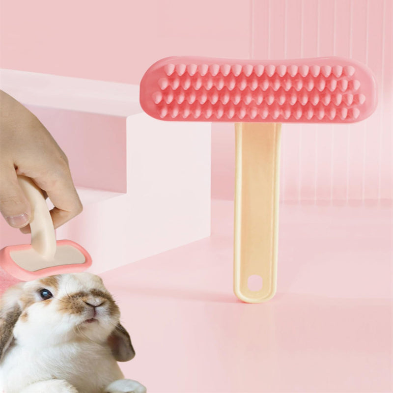 1 Pack Chinchilla Grooming Brush, Soft Silicone Pet De-Shedding & Bath Brush Gentle Massage Comb for Guinea Pigs, Rabbits, Hamsters, Small Animals, Kittens & Puppies（Pink） - PawsPlanet Australia