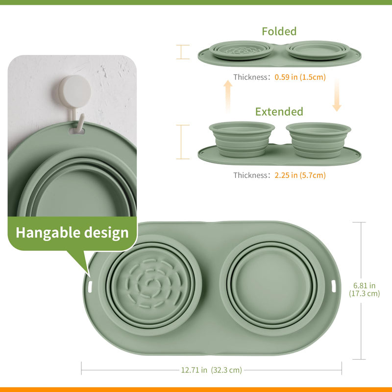 Collapsible Dog Bowls Travel Water Bowl, Silicone Dog Bowls Small Size, Puppy Bowls for Dogs Cats Pet Foldable Feeding Watering Dish Traveling Camping Walking(Green) green - PawsPlanet Australia