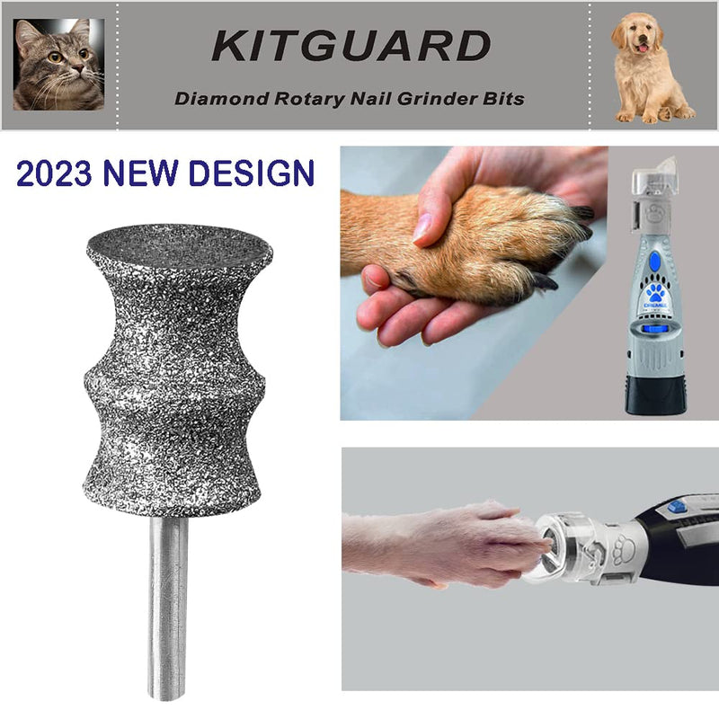 Diamond Dremel Dog Nail Grinder Bits for Rotary Tool-1/8'' Dremel Dog Nail Grinder Attachment-Pet Nail Grinder Bit Work for Animals Nail Care 2-Pack (C) - PawsPlanet Australia