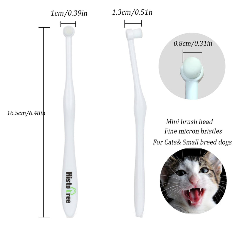 JGocot Dog Toothbrush, Cat Toothbrush|Mini Head|Micro Nano Bristle|Ultra Soft Pet Toothbrush for Sensitive Gum, Dog Dental Care Kit for Puppy,Kitten,Cats&Small Breed Dogs White - PawsPlanet Australia