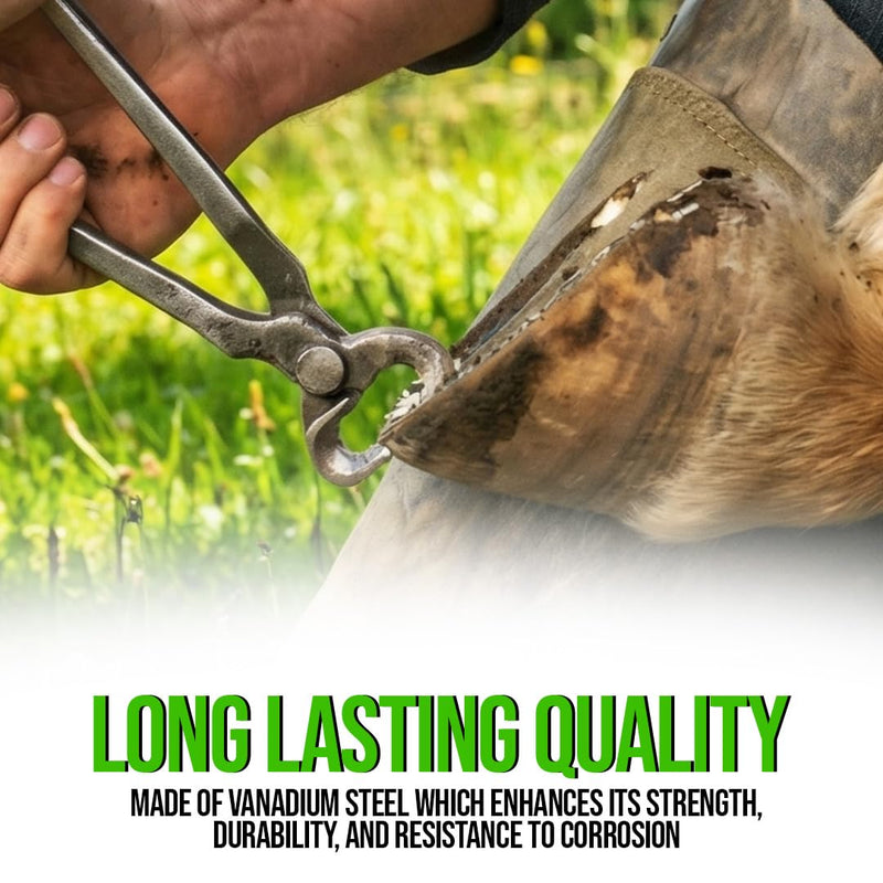 14-Inch Hoof Nipper - Premium Vanadium Steel Farrier Tool with Dull Finish for Precision Horse Hoof Trimming, Rust-Resistant, Ergonomic Grip, and Long-Lasting Durability