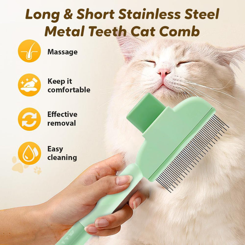 Cat Grooming Comb (Green) Green - PawsPlanet Australia