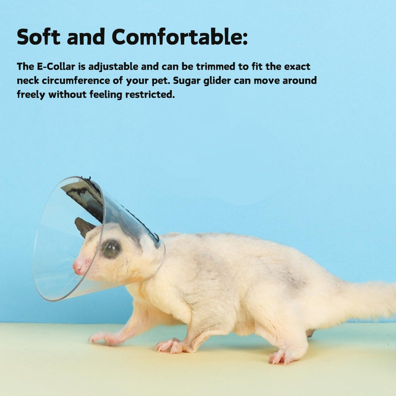 Sugar Glider Recovery Cone - Adjustable Protection Collar Soft Recovery Collar for Rat Bird Hamster Rabbit Guinea Pig After Surgery Wound Healing Elizabeth Neck E Collar for Small Animal (S (3-8cm)) S (3-8cm) - PawsPlanet Australia