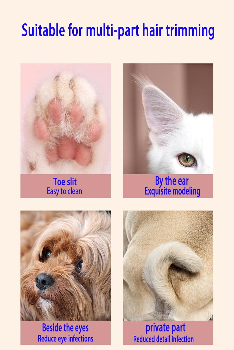 Cat Clippers for Matted Hair Local Hair Trimmer,2 Speed Low Noise Cat Hair Trimmer with White and Urple Lights Suitable for Pet Hair Trimming Such as Cats, Dogs and Rabbits (White) - PawsPlanet Australia