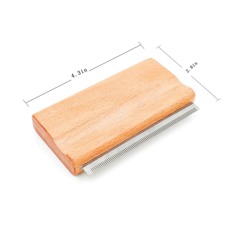Deshedding Dog Brush with Wood Handle, Grooming Brush for Pets,Cat, Short Hair Dog Undercoat Brush, Deshedder Shedding Tool brown Medium for dogs - PawsPlanet Australia