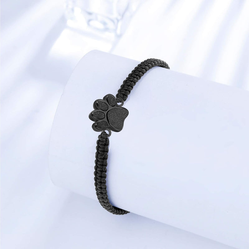 Cremation Jewelry Urn Bracelet for Ashes for Women Men of Loved Ones Cat Dog Paw Keepsake Memorial Rope Bracelet Black-you were - PawsPlanet Australia