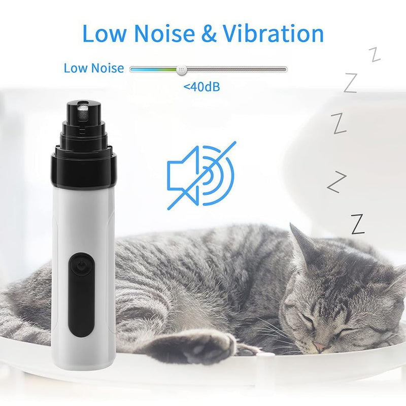 Silent Groom Pro Nail Grinder - Silent Groom Pro for Dogs and Cats, Dog Nail Trimmer with Replacement Grinding Heads, Quick USB Charge(with 2 Replacement Head) - PawsPlanet Australia