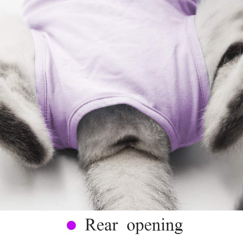 Cat Professional Recovery Suit for Abdominal Wounds and Skin Diseases, E-Collar Alternative for Cats and Dogs, After Surgey Wear Anti Licking, Recommended by Vets（Purple,M Medium (Pack of 1) Purple