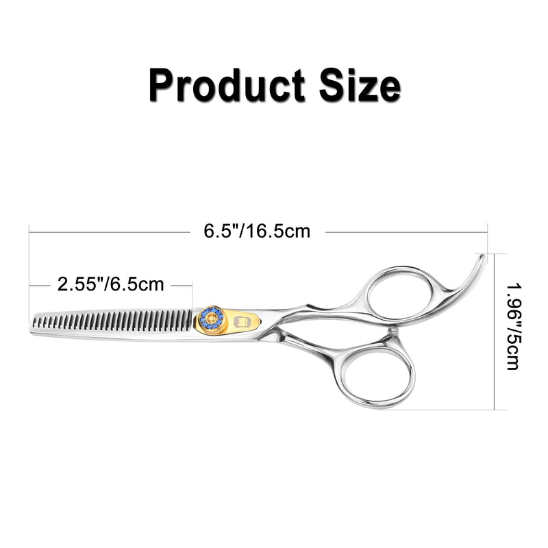Thinning Scissors for Dogs, Professional Thinning Shears for Pets Double Sided Blades Stainless Steel Pet Cat Shears for Grooming Dogs Cats Blue Crystal Screw