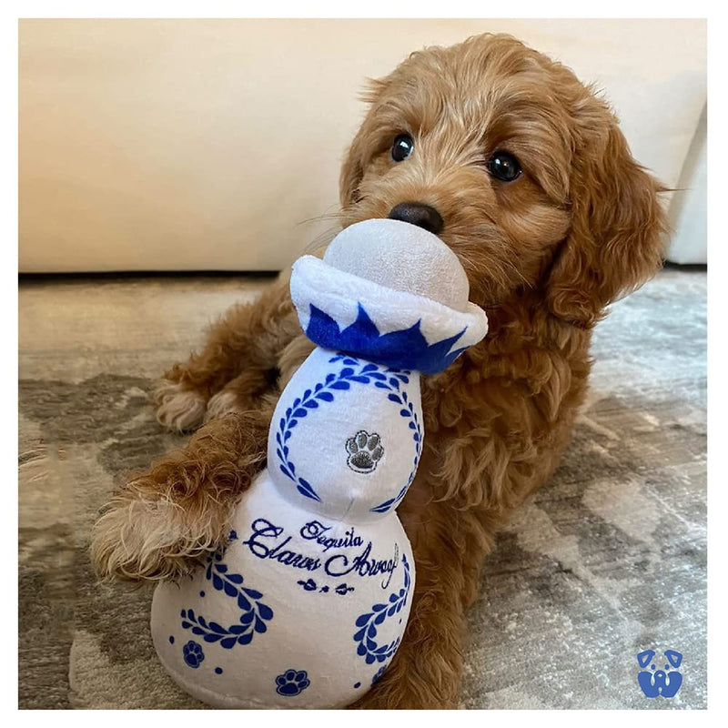 PAWTY Dog Toys - Claws Awoof Dog Toy - Funny Cute Durable Unique Dog Plush Toy with Squeaker for Small Medium Dogs - Cute Dog Gifts for Dog Birthday - Tequila Alcohol Cute Parody Dog Toy with Squeaky - PawsPlanet Australia